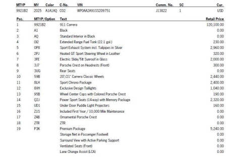 2025 Porsche 911 Carrera