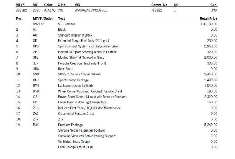 2025 Porsche 911 Carrera