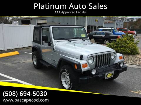 2003 Jeep Wrangler for sale at Platinum Auto Sales in South Yarmouth MA