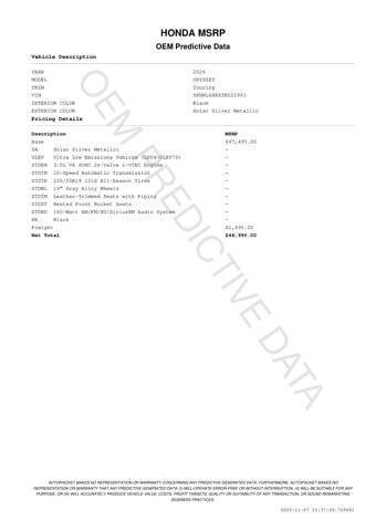 2026 Honda Odyssey Touring