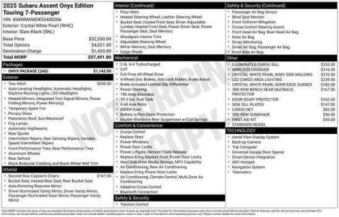 2025 Subaru Ascent Onyx Edition Touring