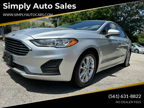 2019 Ford Fusion for sale at Simply Auto Sales in Palm Beach Gardens FL