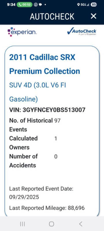 2011 Cadillac SRX Premium Collection