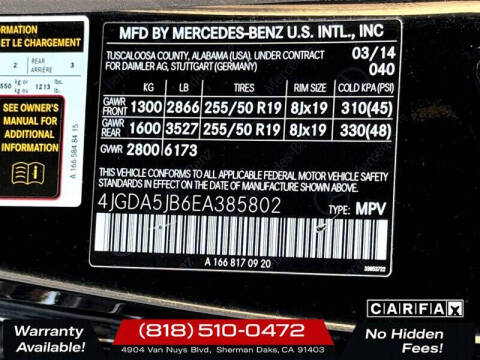 2014 Mercedes-Benz M-Class ML 350
