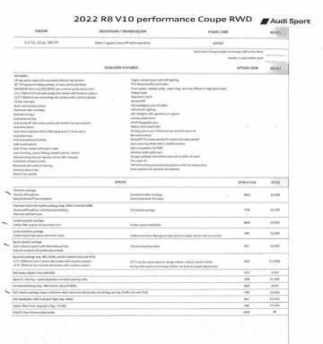 2022 Audi R8 5.2 V10 performance