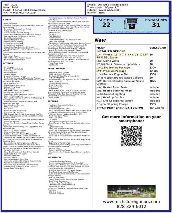 2021 BMW 4 Series M440i xDrive