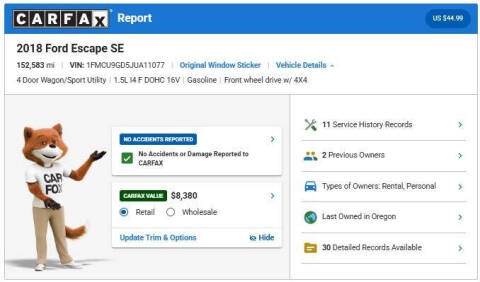 2018 Ford Escape SE