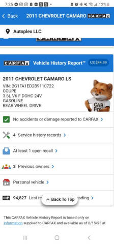 2011 Chevrolet Camaro LS