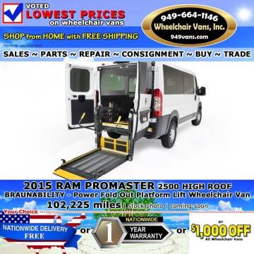 2015 RAM ProMaster for sale at Wheelchair Vans Inc in Laguna Hills CA