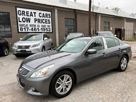 2013 Infiniti G37 Sedan for sale at BARCLAY MOTOR COMPANY in Arlington TX