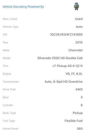 2015 Chevrolet Silverado 2500HD