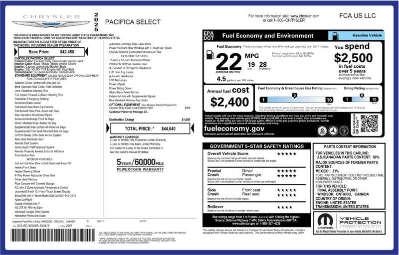 2025 Chrysler Pacifica Select