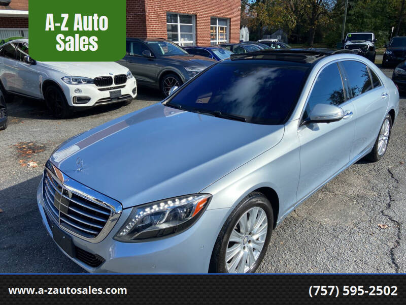 2014 Mercedes-Benz S-Class for sale at A-Z Auto Sales in Newport News VA