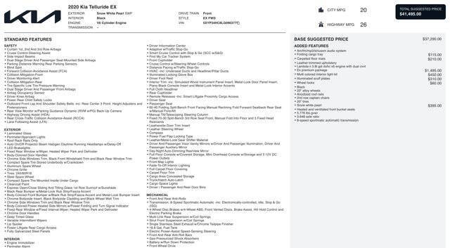2020 Kia Telluride EX