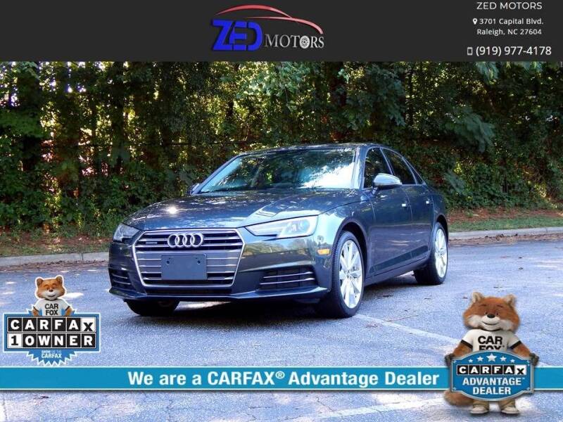 2017 Audi A4 for sale at Zed Motors in Raleigh NC