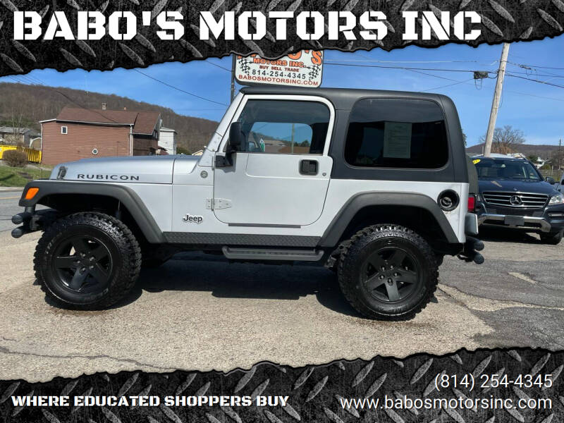 2005 Jeep Wrangler for sale at BABO'S MOTORS INC in Johnstown PA