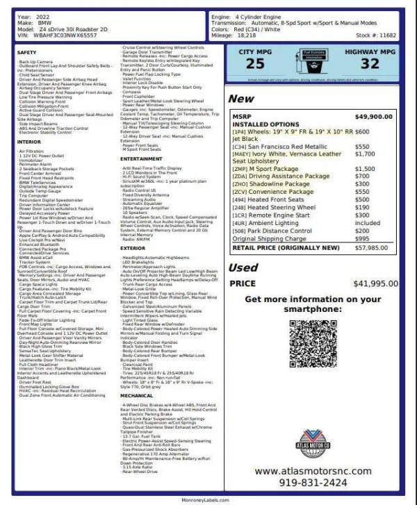 2022 BMW Z4 sDrive30i