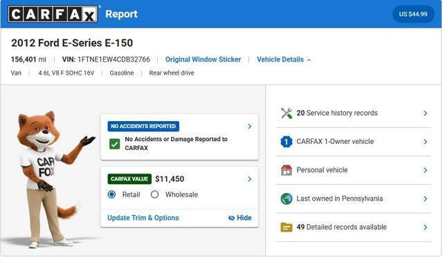 2012 Ford E-Series E-150