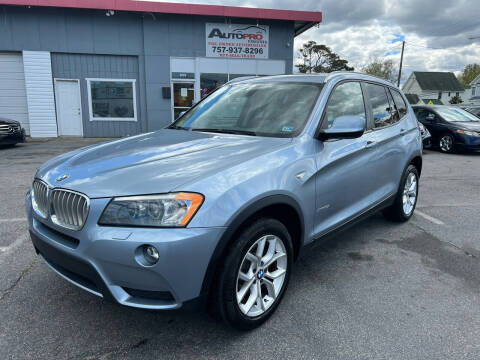 2012 BMW X3 for sale at AutoPro Virginia LLC in Virginia Beach VA