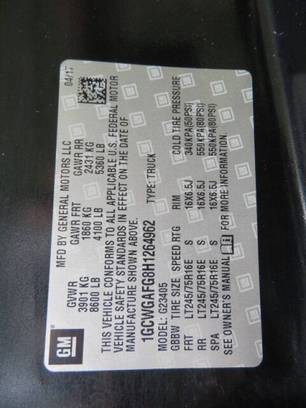 2017 Chevrolet Express 2500