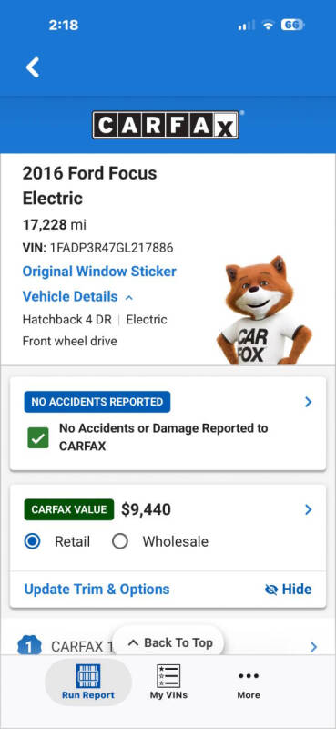 2016 Ford Focus Electric