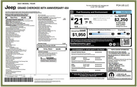 2021 Jeep Grand Cherokee 80th Anniversary Edition