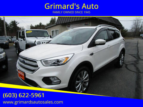 2018 Ford Escape for sale at Grimard's Auto in Hooksett NH