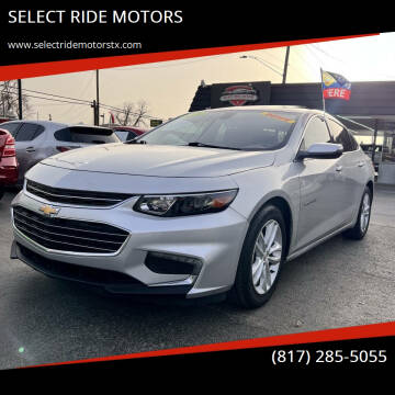 2018 Chevrolet Malibu for sale at SELECT RIDE MOTORS in Arlington TX