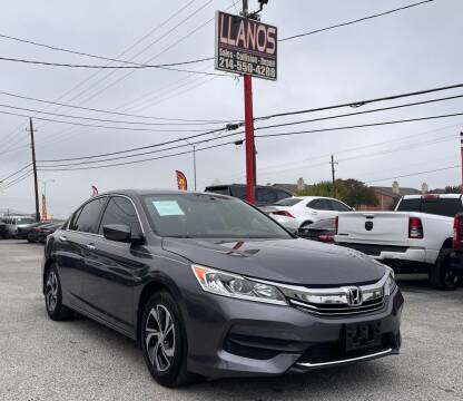 2016 Honda Accord for sale at LLANOS AUTO SALES LLC in Dallas TX