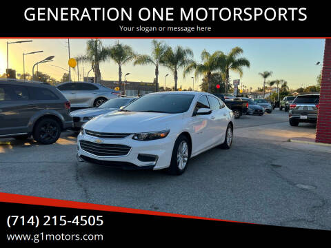 2018 Chevrolet Malibu for sale at GENERATION ONE MOTORSPORTS in La Habra CA