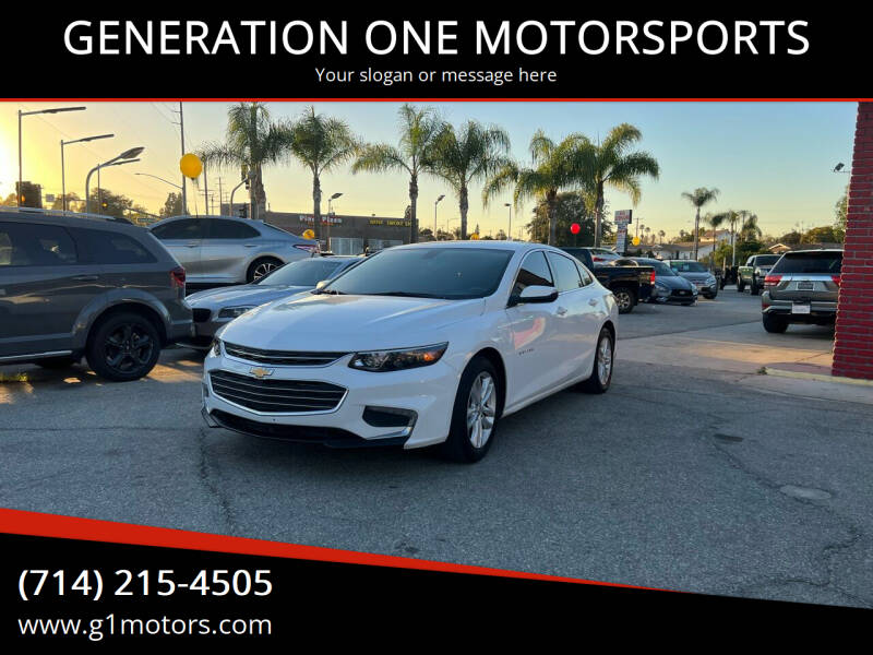 2018 Chevrolet Malibu for sale at GENERATION ONE MOTORSPORTS in La Habra CA