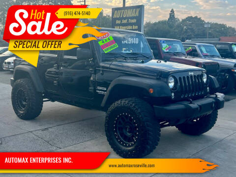 2015 Jeep Wrangler Unlimited for sale at AUTOMAX ENTERPRISES INC. in Roseville CA