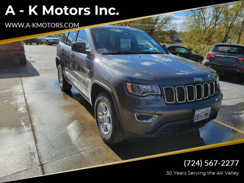 2017 Jeep Grand Cherokee for sale at A - K Motors Inc. in Vandergrift PA