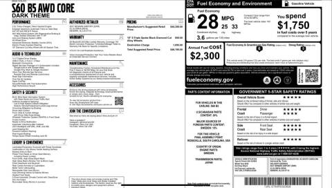 2024 Volvo S60 B5 Core Dark Theme