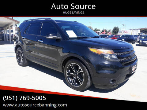 2013 Ford Explorer for sale at Auto Source in Banning CA