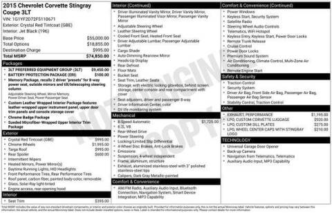 2015 Chevrolet Corvette Stingray