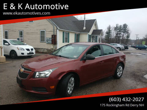 2012 Chevrolet Cruze for sale at E & K Automotive in Derry NH