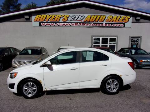 2012 Chevrolet Sonic for sale at ROYERS 219 AUTO SALES in Dubois PA