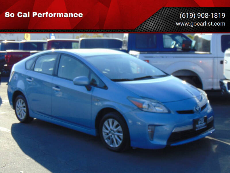 2012 Toyota Prius Plug-in Hybrid for sale at So Cal Performance SD, llc in San Diego CA