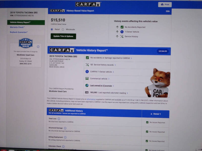 2019 Toyota Tacoma SR