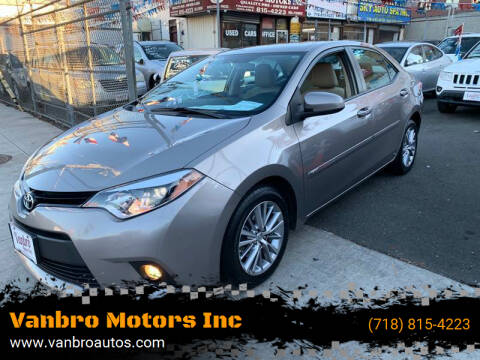 2014 Toyota Corolla for sale at Vanbro Motors Inc in Staten Island NY