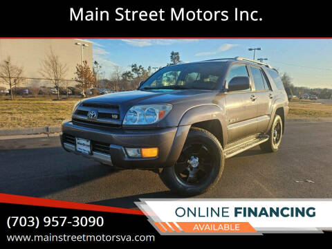 2003 Toyota 4Runner for sale at Main Street Motors Inc. in Chantilly VA