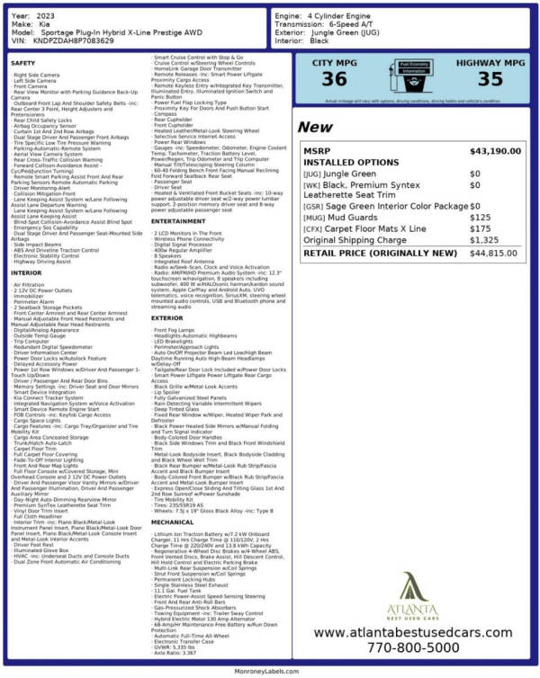 2023 Kia Sportage Plug-In Hybrid X-Line Prestige