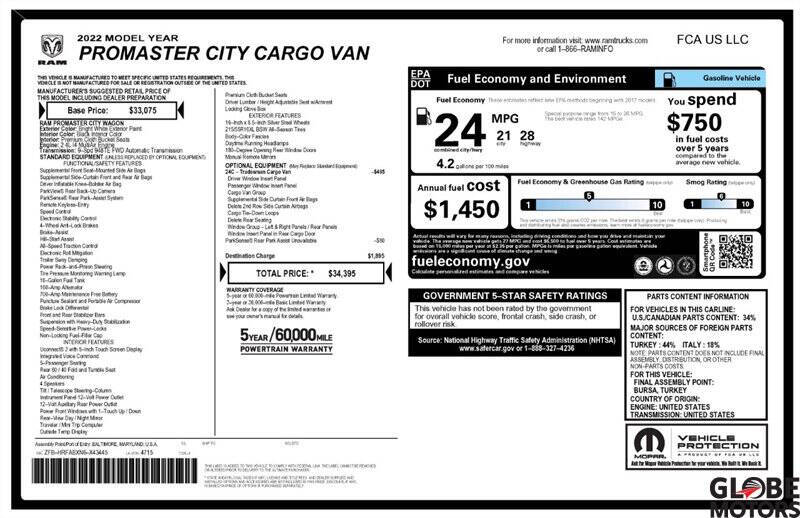 2022 RAM ProMaster City