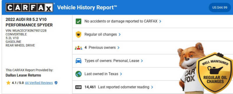 2022 Audi R8 5.2 V10 performance Spyder