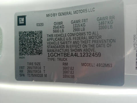 2020 Chevrolet Colorado Work Truck