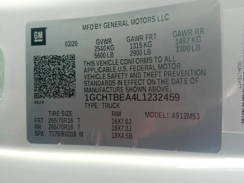 2020 Chevrolet Colorado Work Truck