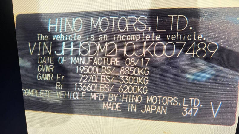 2018 Hino 195