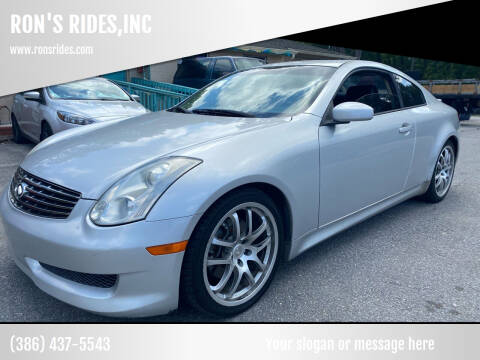 2007 Infiniti G35 for sale at RON'S RIDES,INC in Bunnell FL