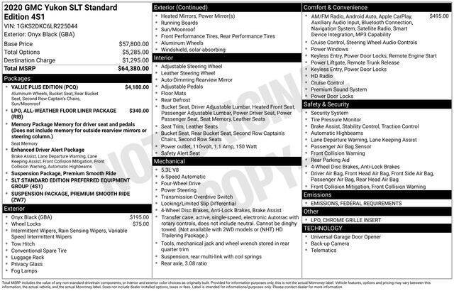 2020 GMC Yukon SLT Standard Edition